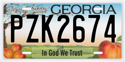 GA license plate PZK2674