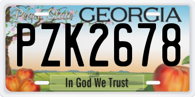 GA license plate PZK2678