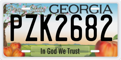 GA license plate PZK2682