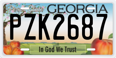 GA license plate PZK2687