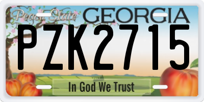 GA license plate PZK2715