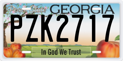 GA license plate PZK2717
