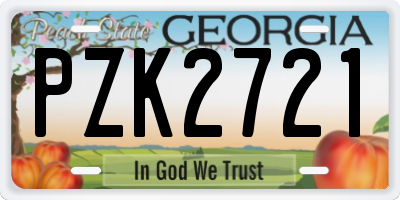 GA license plate PZK2721