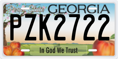 GA license plate PZK2722