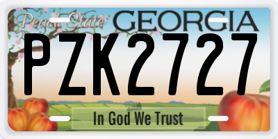 GA license plate PZK2727