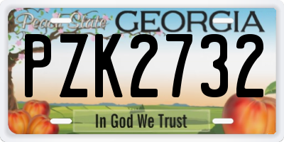 GA license plate PZK2732