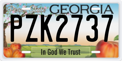 GA license plate PZK2737