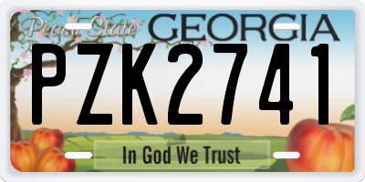 GA license plate PZK2741