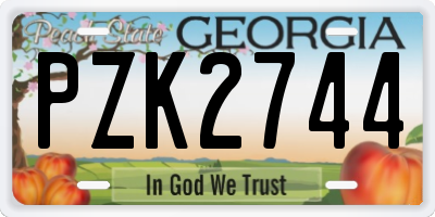 GA license plate PZK2744