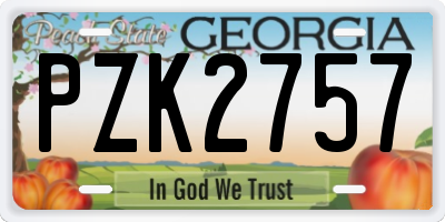 GA license plate PZK2757
