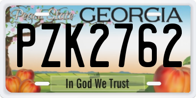 GA license plate PZK2762