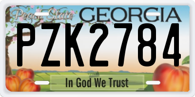 GA license plate PZK2784