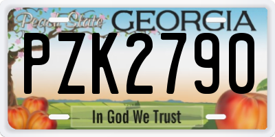 GA license plate PZK2790
