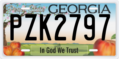 GA license plate PZK2797