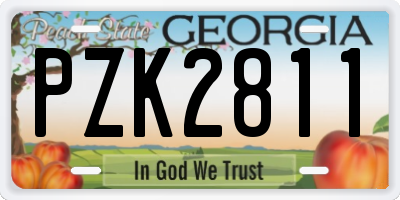 GA license plate PZK2811