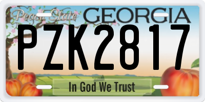 GA license plate PZK2817