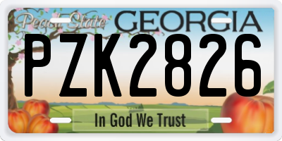 GA license plate PZK2826