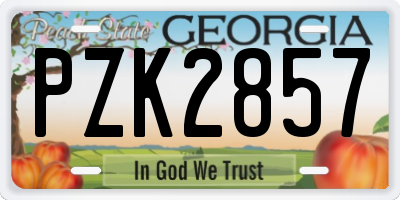 GA license plate PZK2857