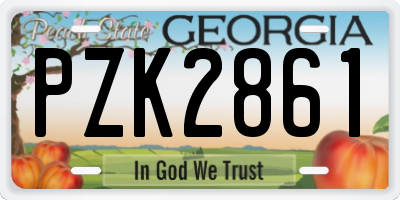 GA license plate PZK2861