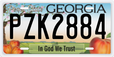 GA license plate PZK2884