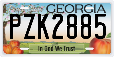 GA license plate PZK2885