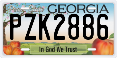 GA license plate PZK2886