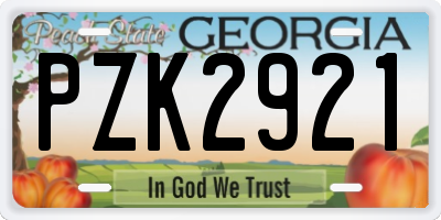 GA license plate PZK2921