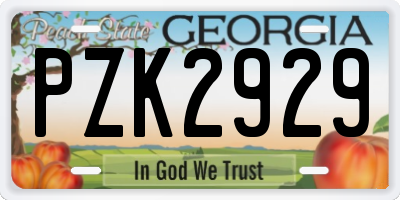 GA license plate PZK2929