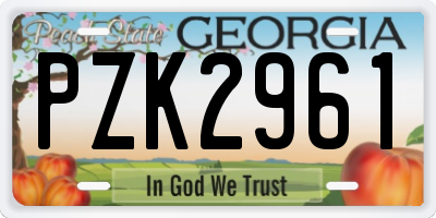GA license plate PZK2961