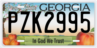 GA license plate PZK2995
