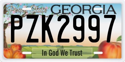 GA license plate PZK2997