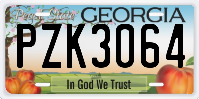 GA license plate PZK3064
