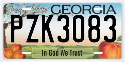 GA license plate PZK3083