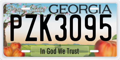 GA license plate PZK3095