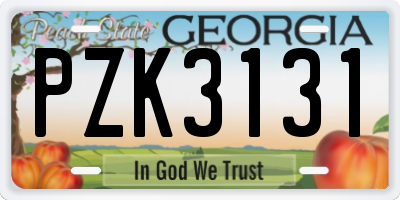GA license plate PZK3131