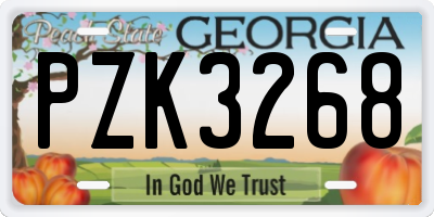 GA license plate PZK3268