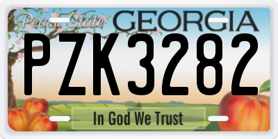 GA license plate PZK3282