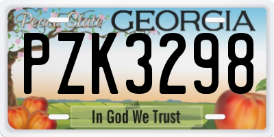 GA license plate PZK3298