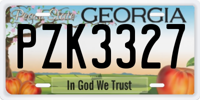 GA license plate PZK3327