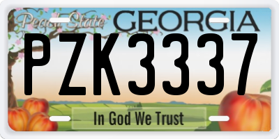 GA license plate PZK3337