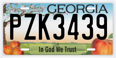 GA license plate PZK3439