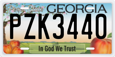 GA license plate PZK3440