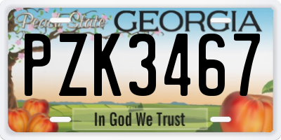 GA license plate PZK3467