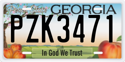 GA license plate PZK3471