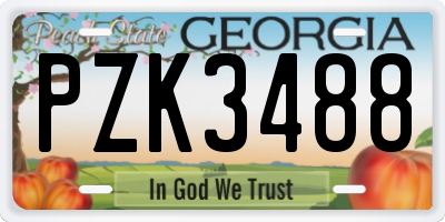 GA license plate PZK3488