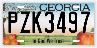 GA license plate PZK3497