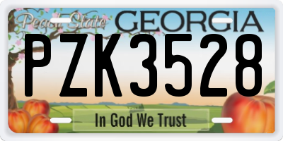GA license plate PZK3528