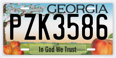 GA license plate PZK3586