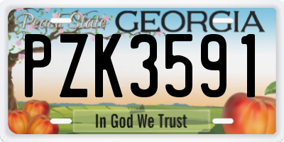 GA license plate PZK3591