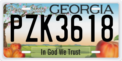 GA license plate PZK3618